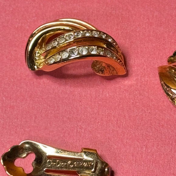 Dior Gold and Silver Crystal Earrings Broken need to be fixed - Picture 11 of 11